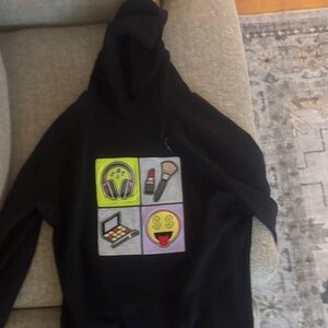 Trendy Black Graphic Hoodie for Men